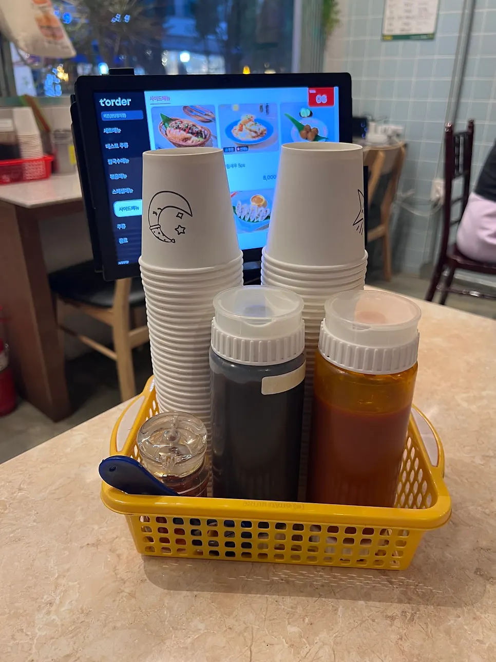 Meat dipping sauce placed on the table