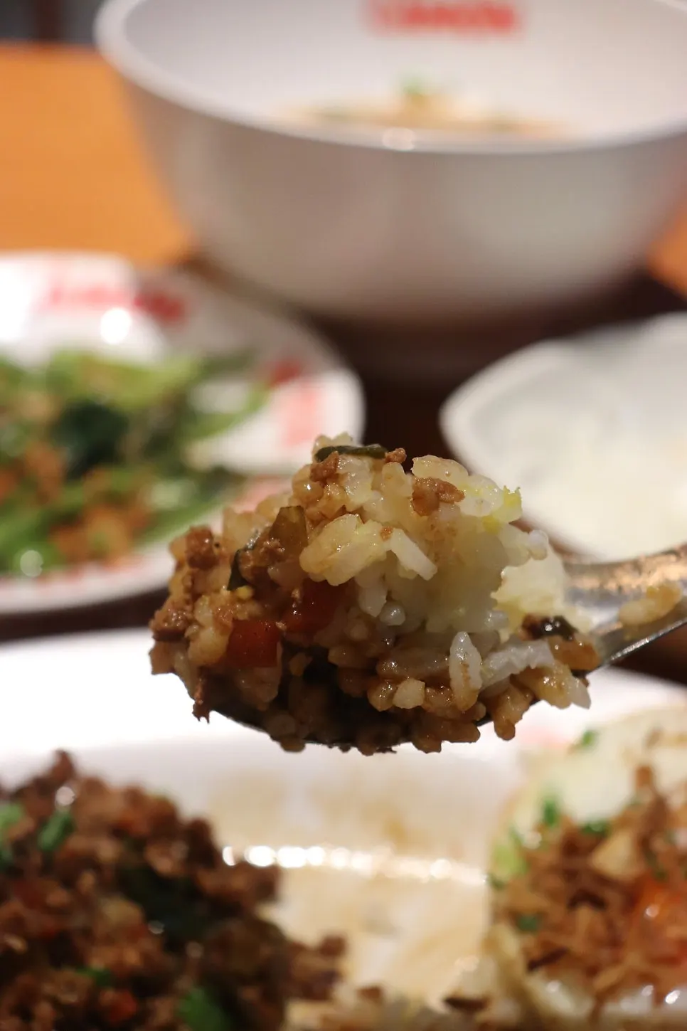 Fried rice office-worker set served together with pho broth