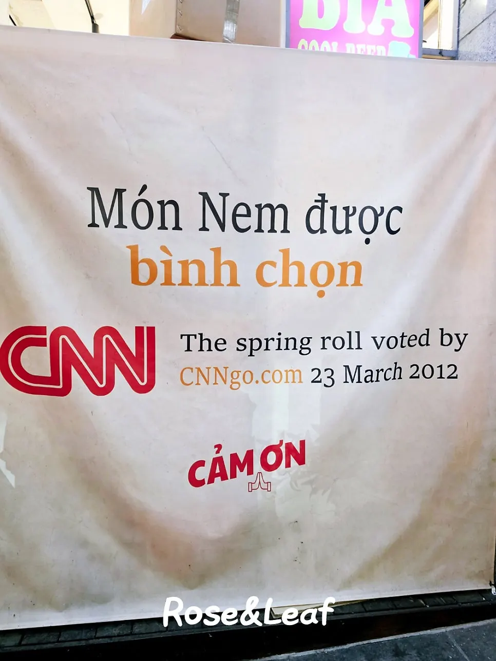 Banner in front of the store about their nem