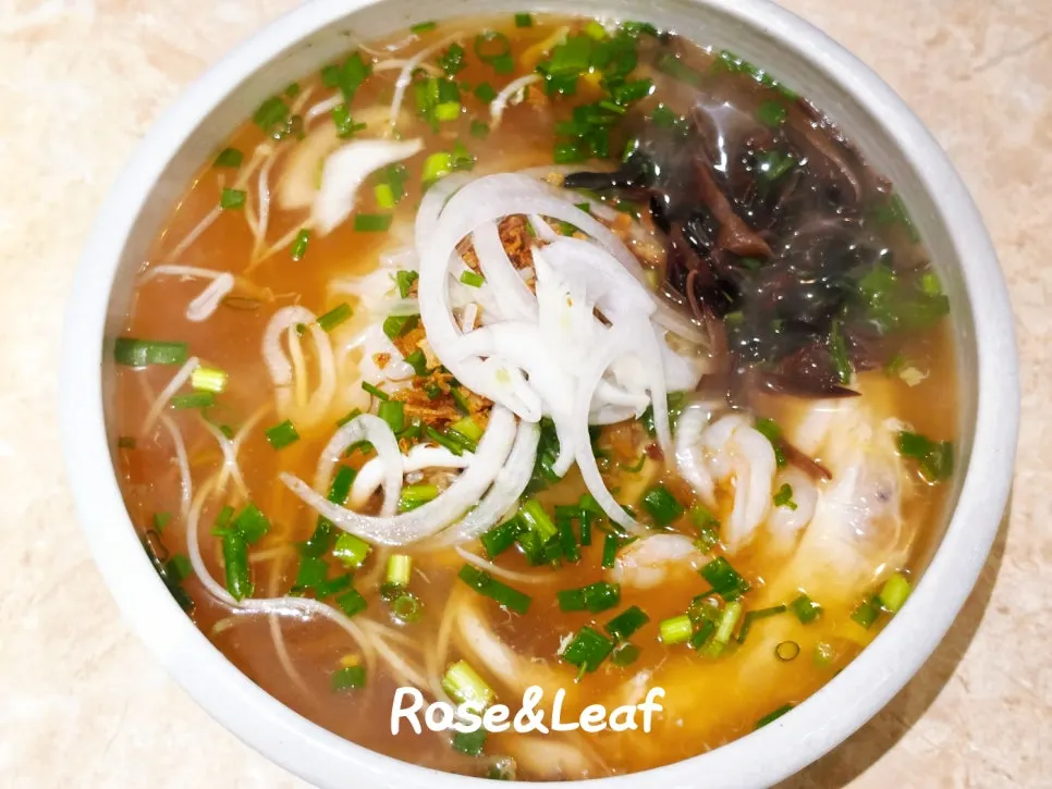 Autumn seasonal squid pho