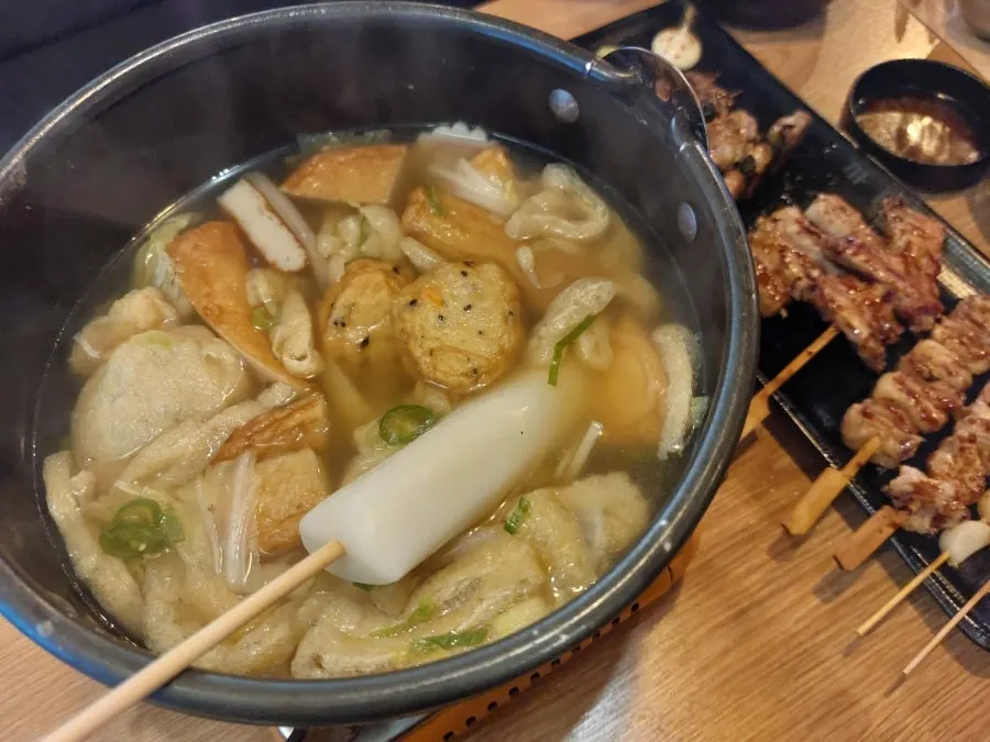 닭 다리 살 대파 꼬치 클로즈업