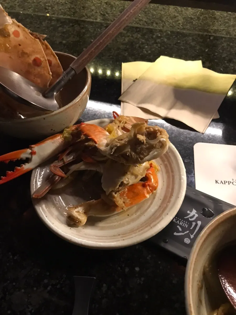 Prepped crab meat ready to eat