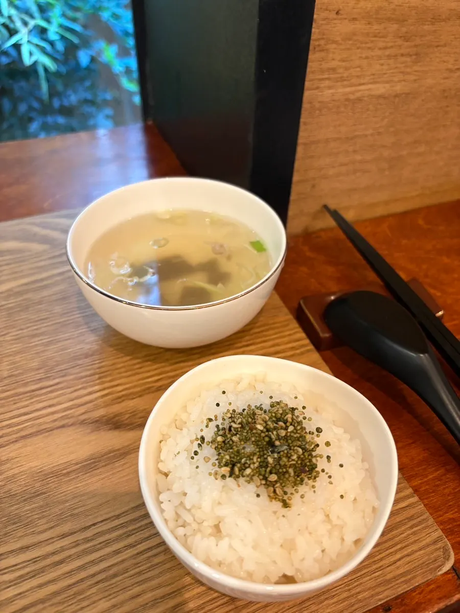 Plate of finely chopped myeongi namul and green onion kimchi