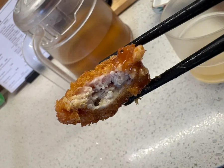 Menchi katsu with tonkatsu sauce