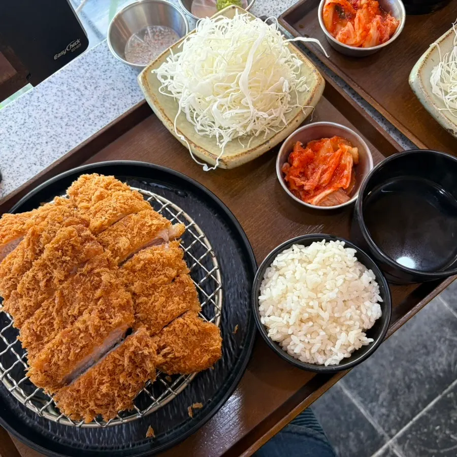A generously plated tonkatsu set meal