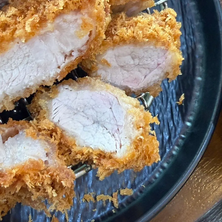 Cross-section of crispy loin katsu