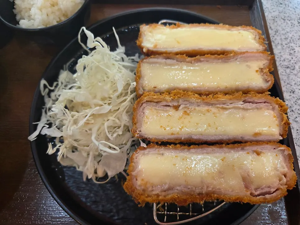 Glossy cheese katsu set