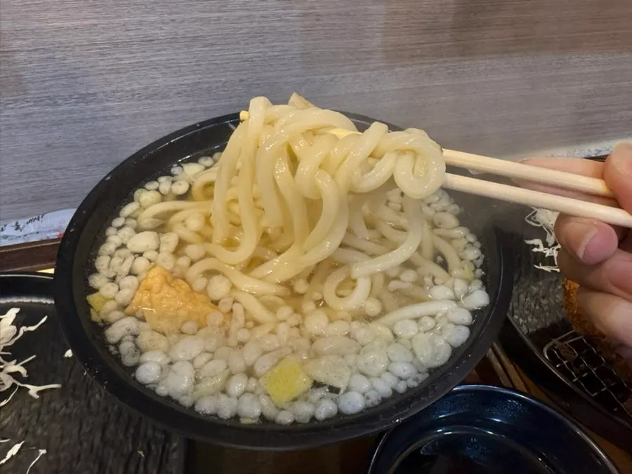 A piece of cheese katsu with stretchy cheese