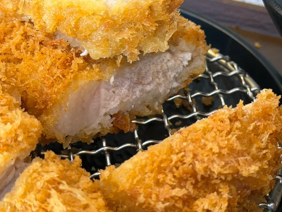 Tonkatsu served fresh out of the fryer right after ordering
