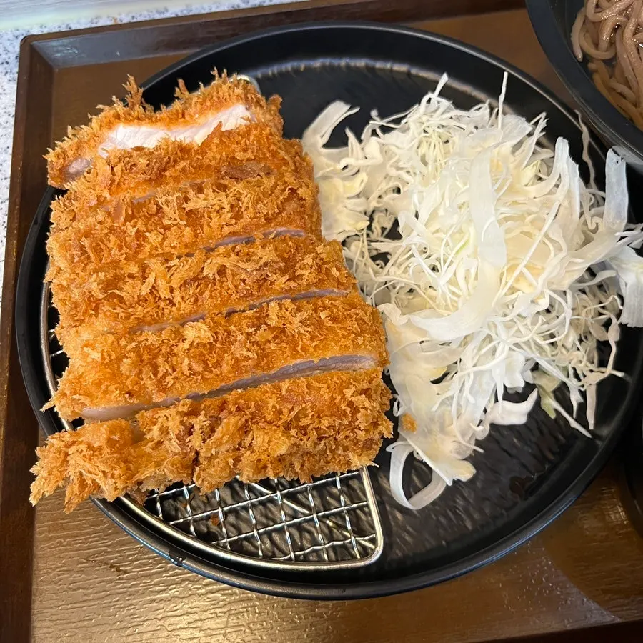Plate of freshly fried loin katsu
