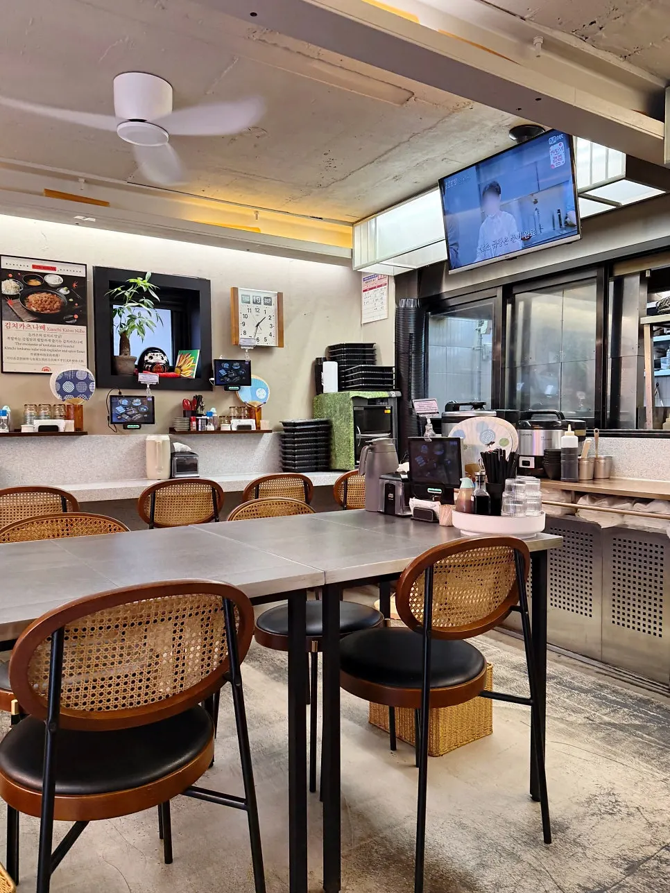 Small, clean interior of Katsu Monster Yeonnam Main Branch