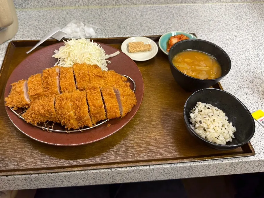 Generous solo serving of Katsu Monster's fillet katsu set