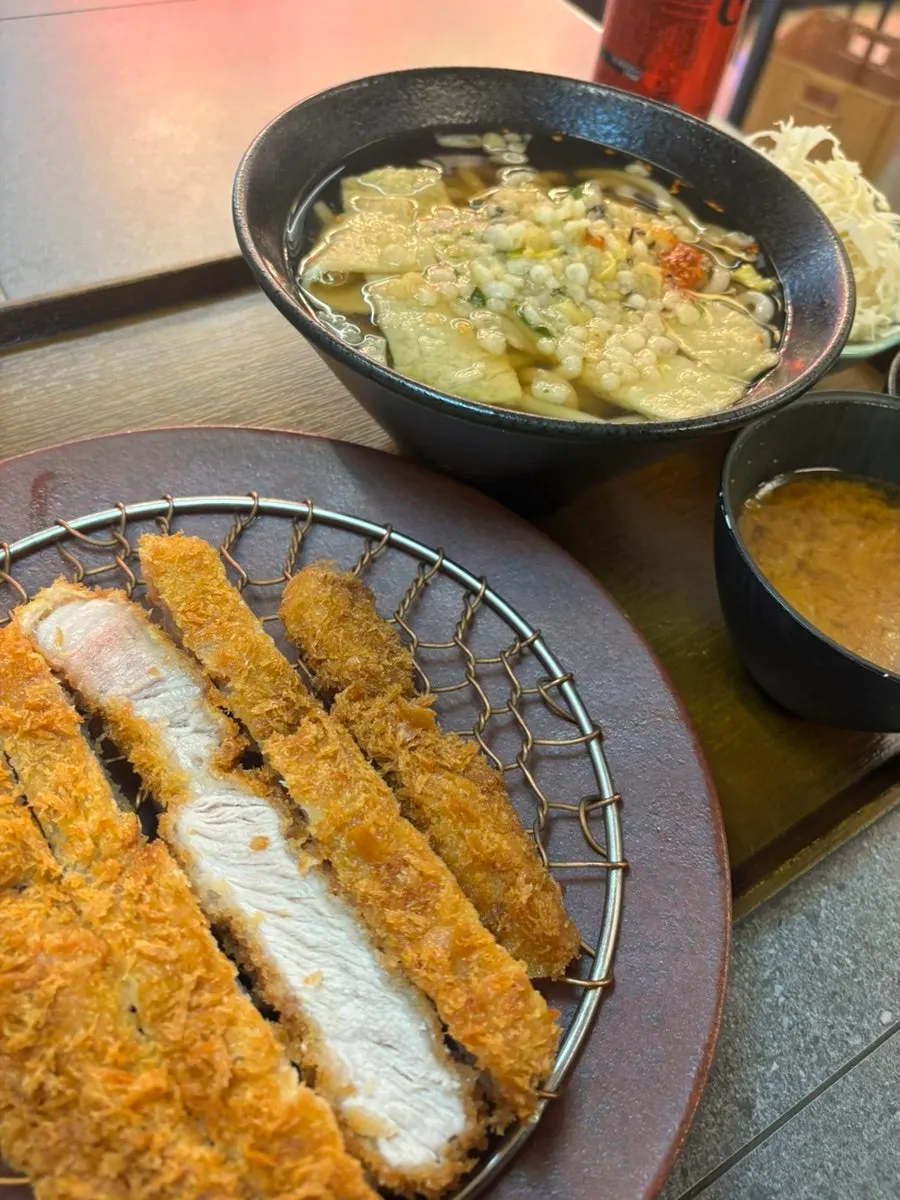 Plate of crispy-coated sangloin katsu