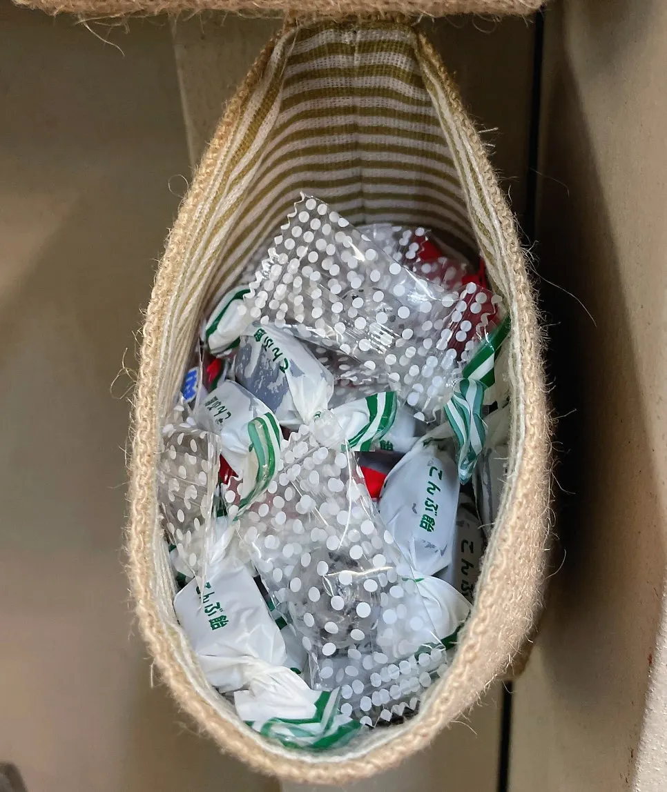 Candy basket by the checkout counter