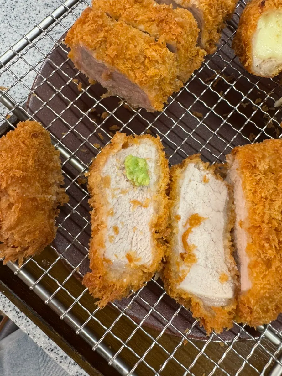 Cross-section of the crispy-breaded loin katsu
