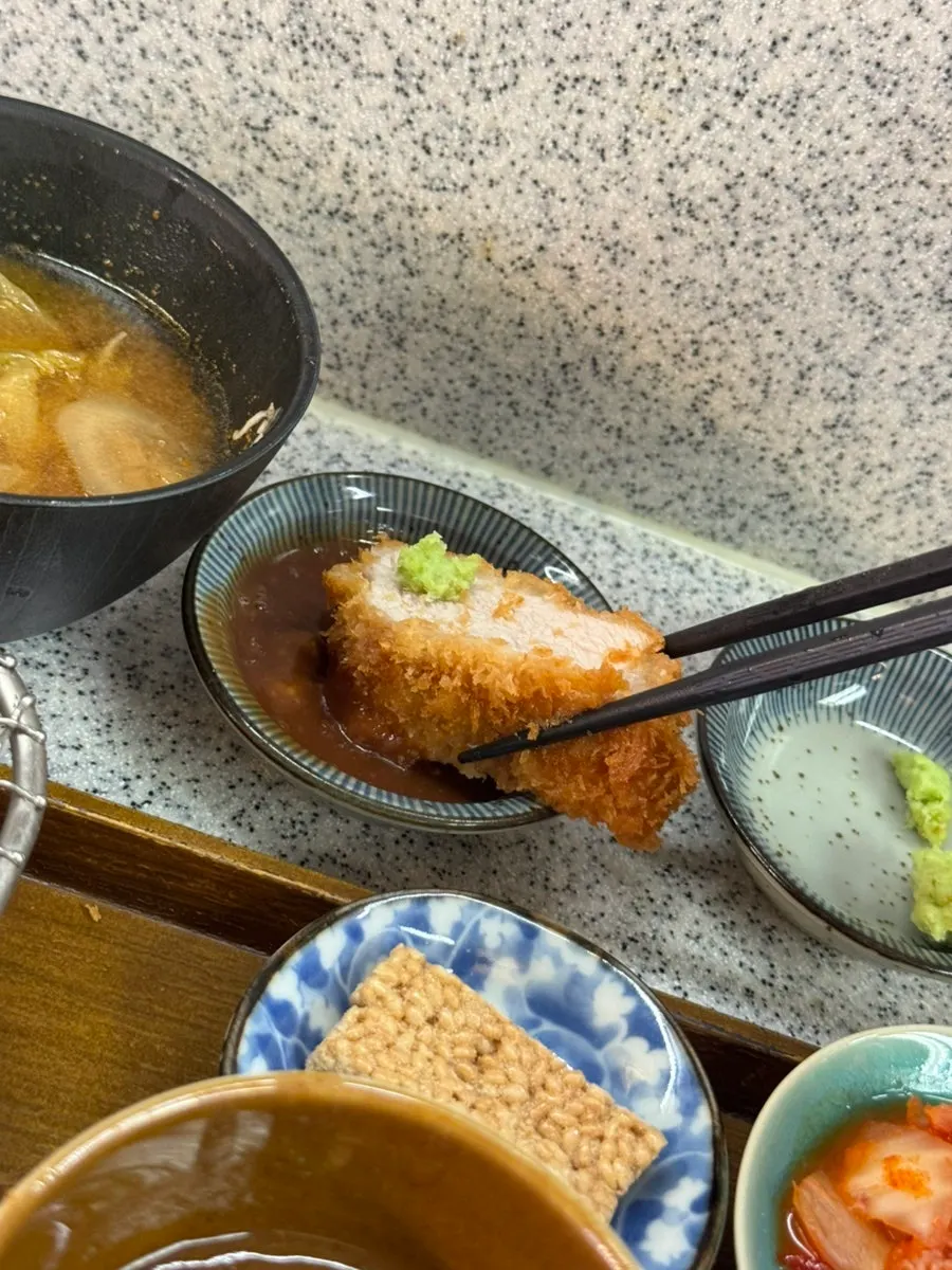 Loin katsu cut into bite-sized pieces