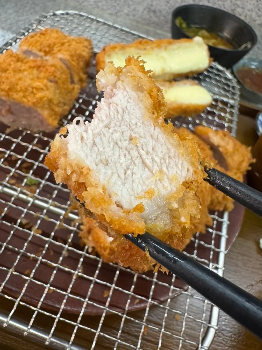 Loin katsu dipped in sauce