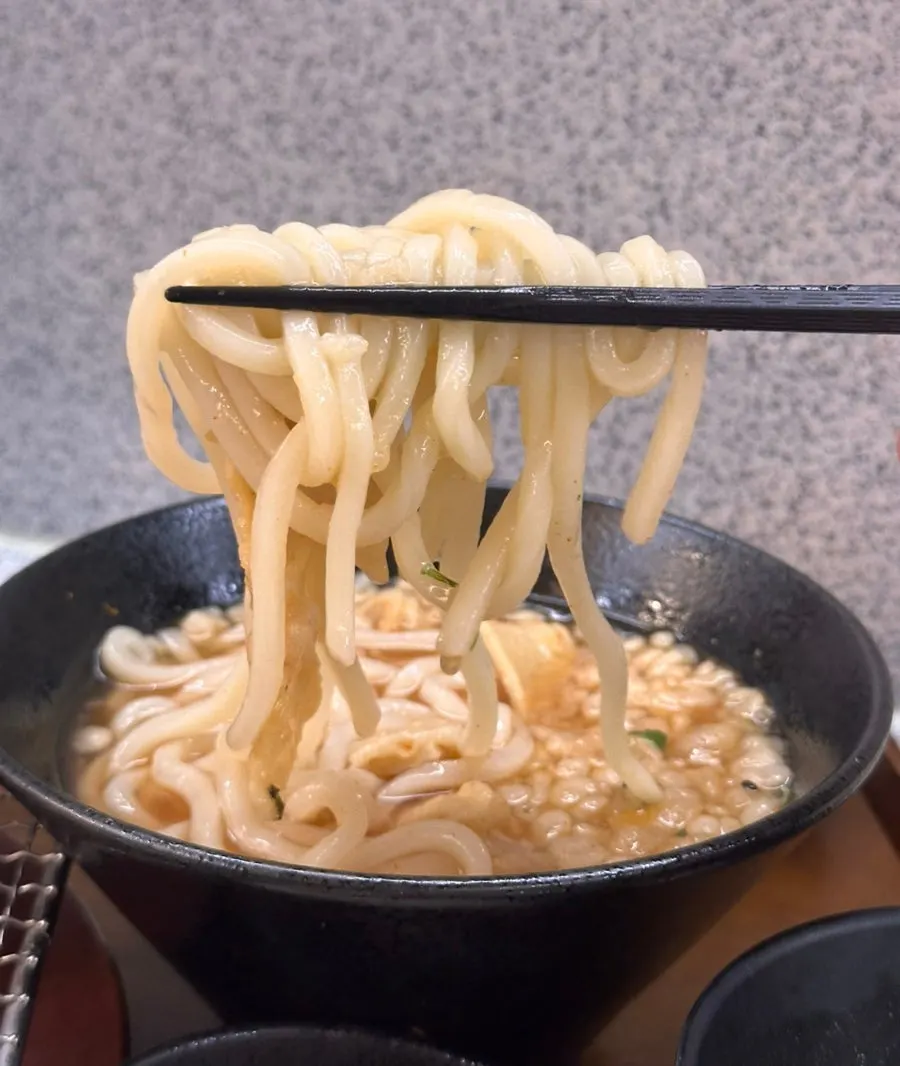 오동통한 우동 면발