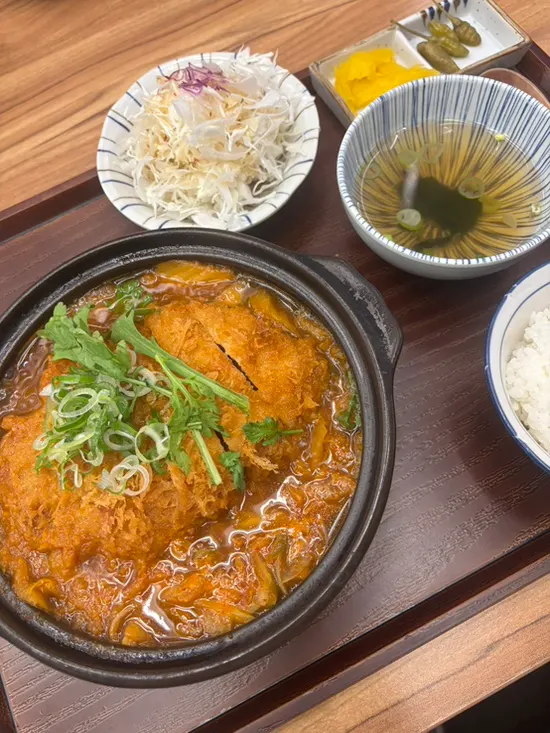 Set meal with side dishes, rice, and soup