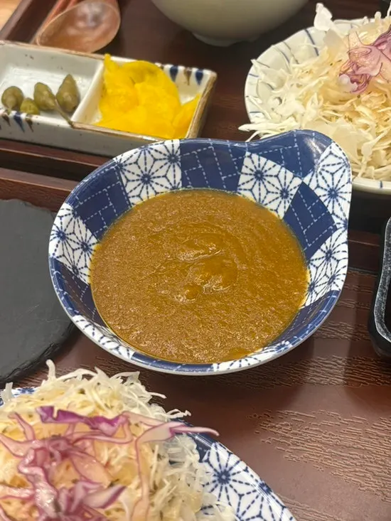 Loin katsu dipped in curry sauce