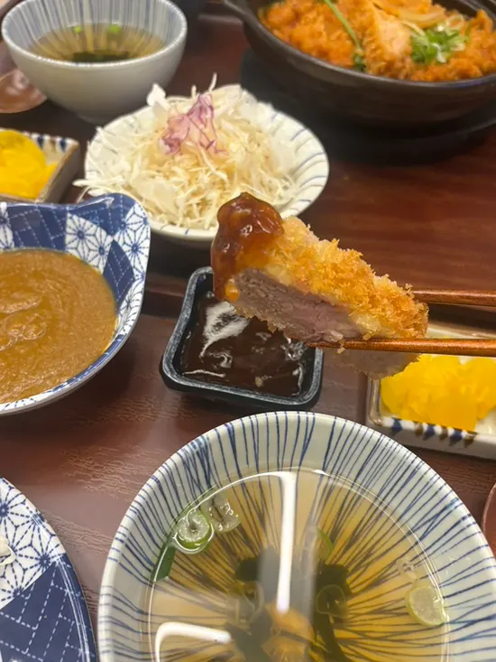 Close-up of loin katsu showing a good fat-to-lean ratio