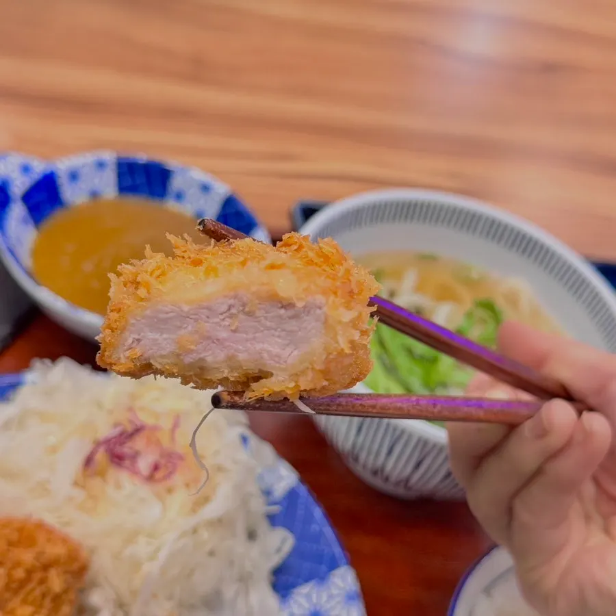 Cross-section of the low-temperature aged tonkatsu