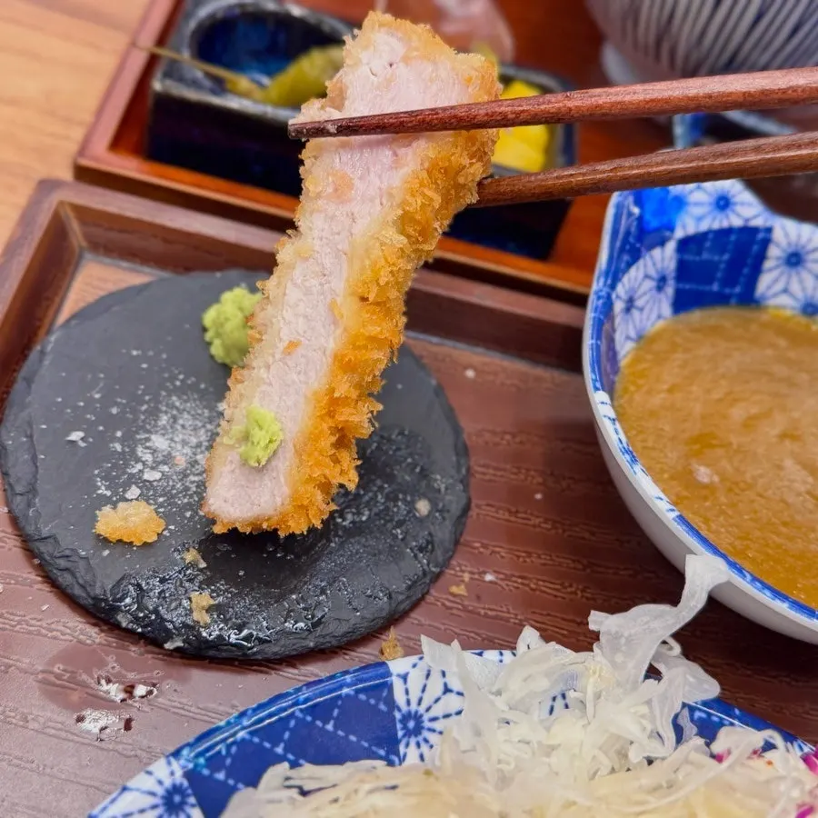 Katsu dipped in Himalayan pink salt
