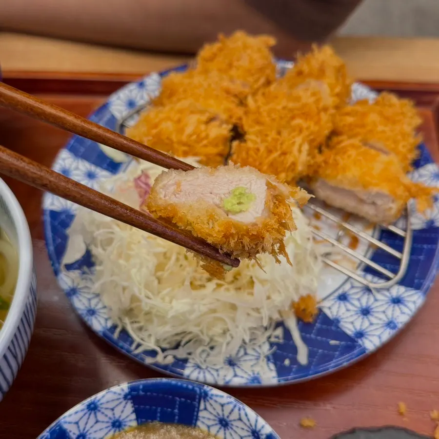 Tonkatsu topped with yuzu wasabi