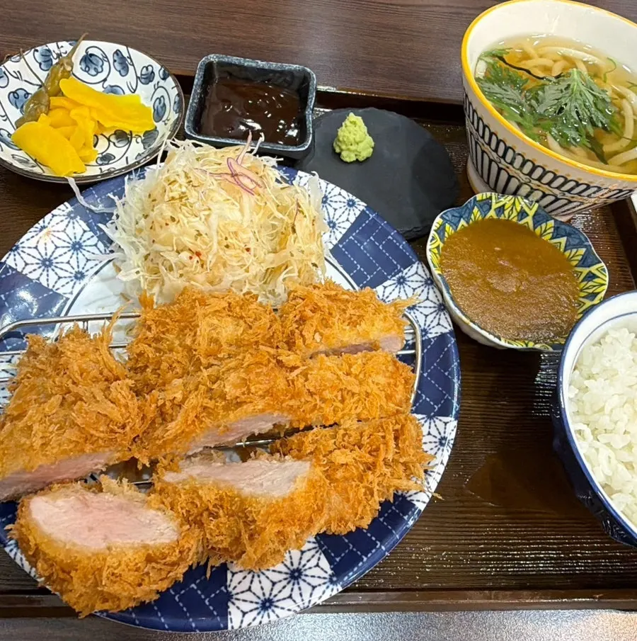 Full spread of the set for two at Katsu Shokudou Suyu