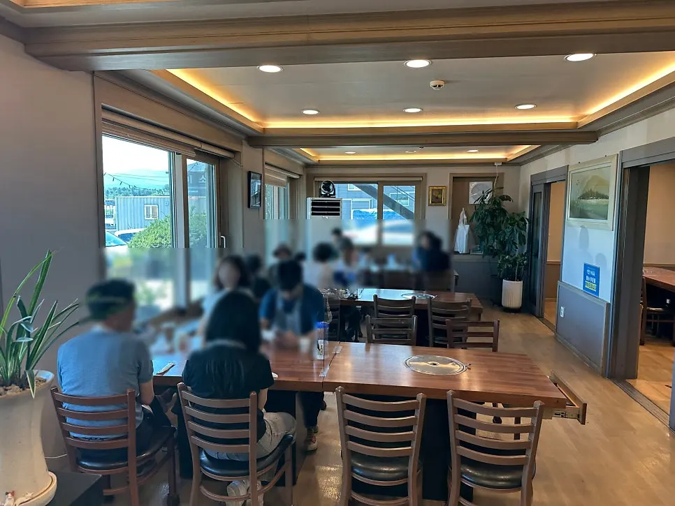 Interior dining hall of Yongchon Gogi-jip just before lunch opening