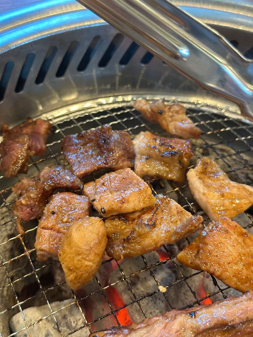 Pork galbi cut into bite-sized pieces