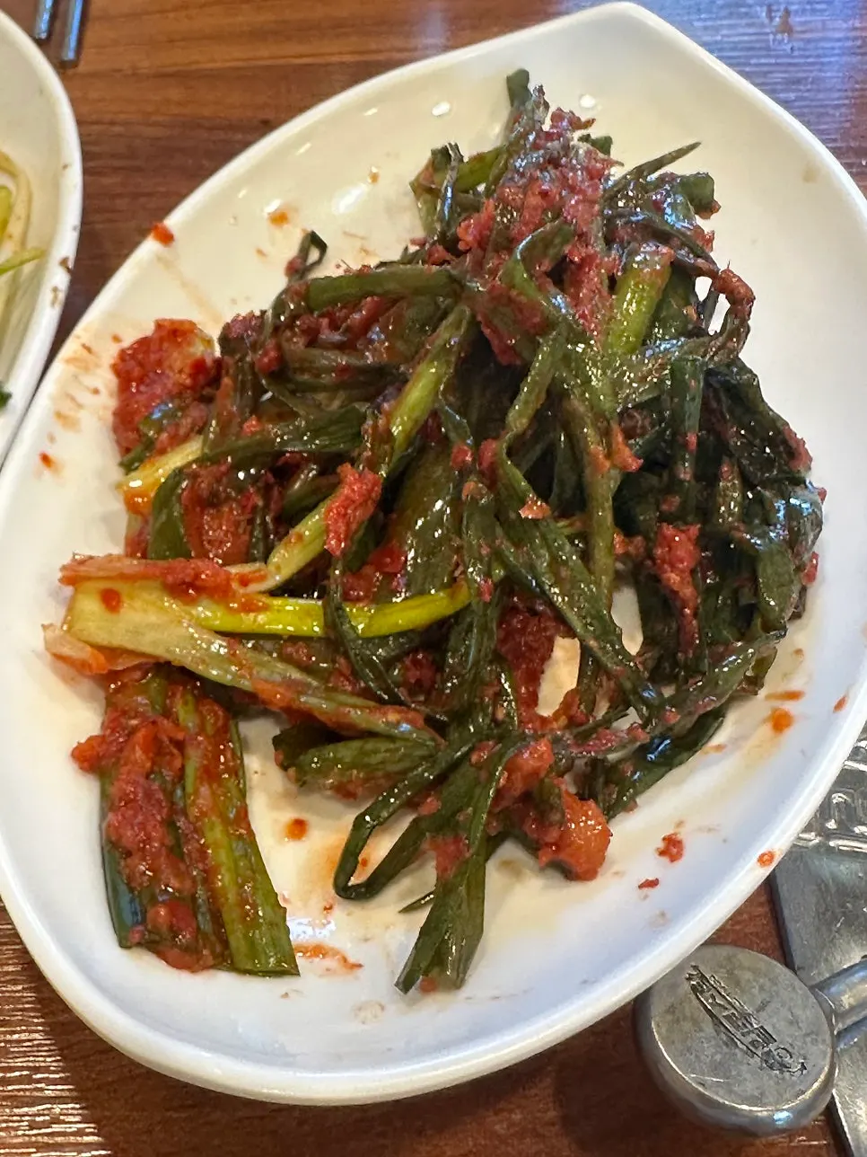 Close-up of pollock naengmyeon noodles