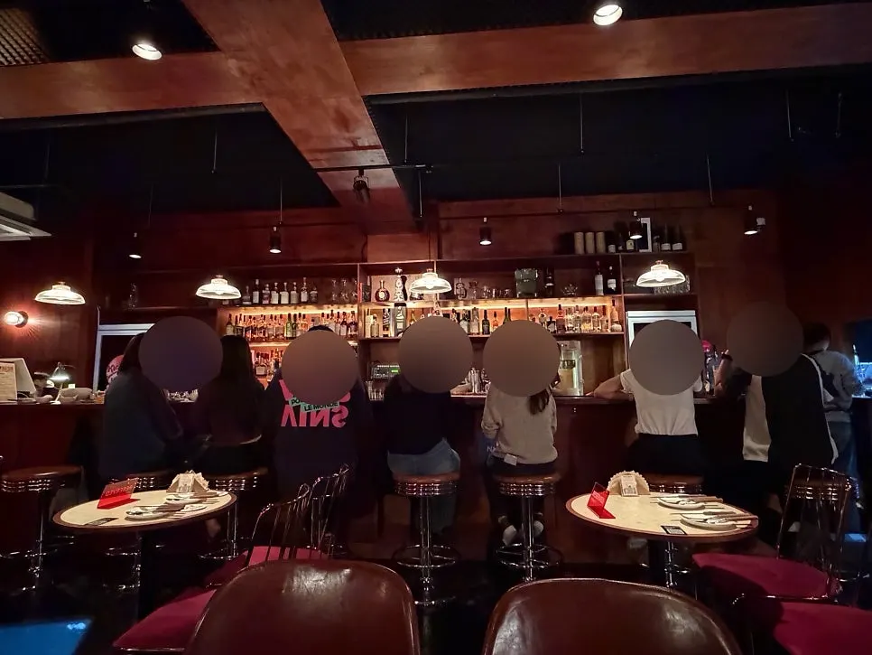 Bar tables and seating at Kick Ass Jazz Club