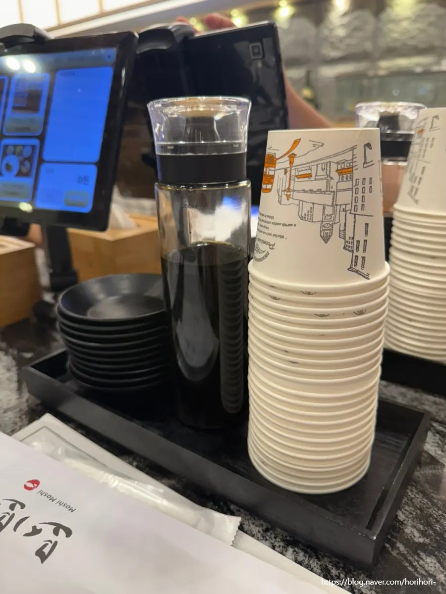 Tablet ordering screen at the table