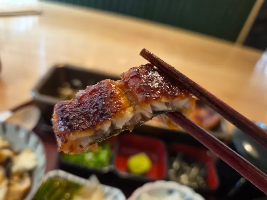 First bowl eaten with the eel's plain flavor