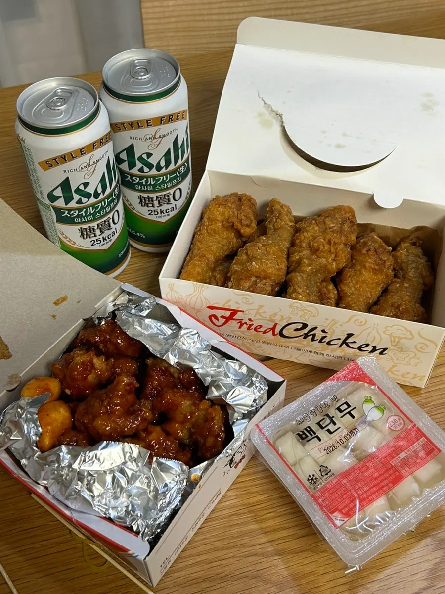 Generously packed takeout chicken