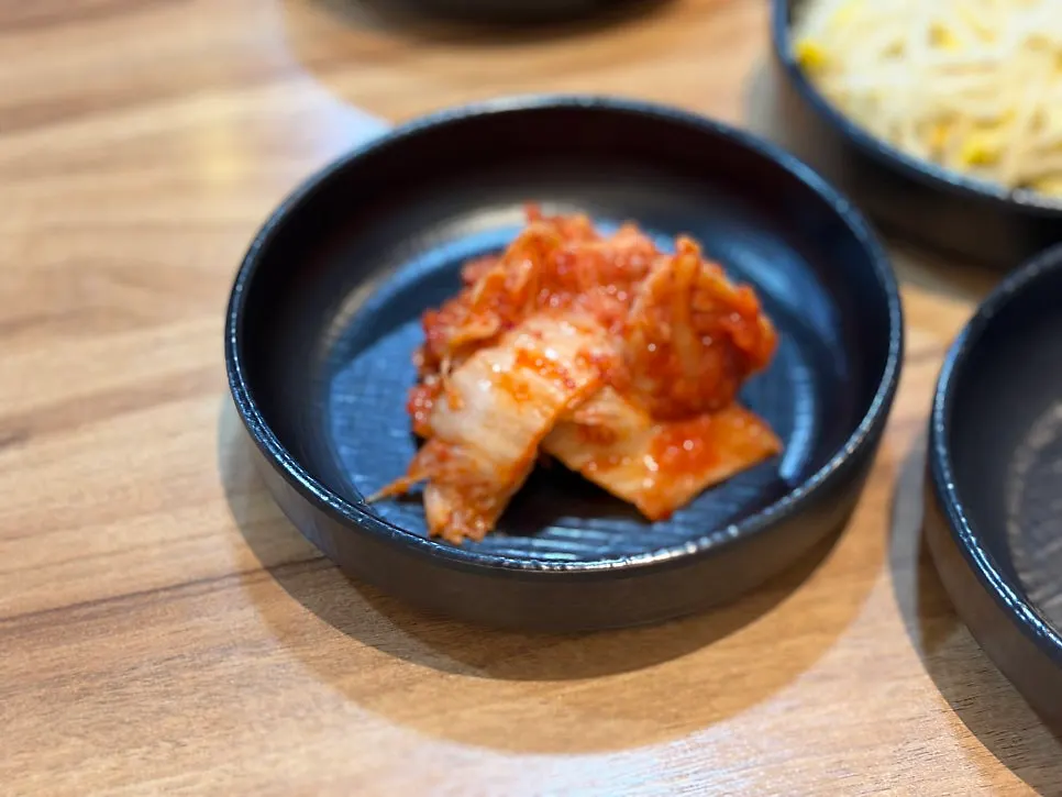 Plate of napa cabbage kimchi