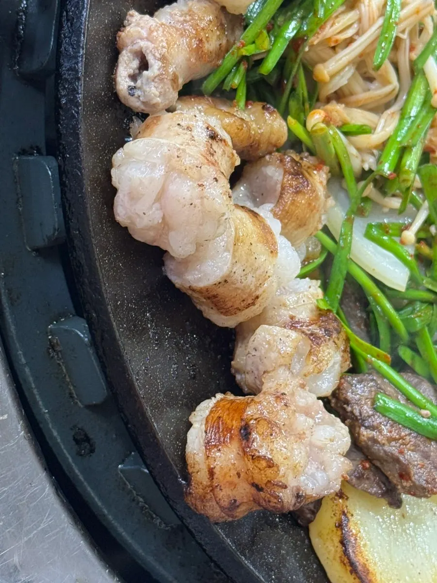 A plump piece of grilled daechang