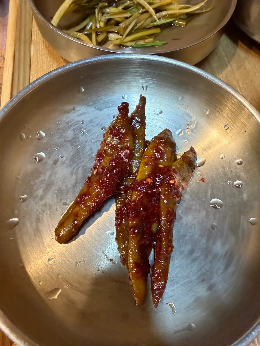한정식 밑반찬 클로즈업