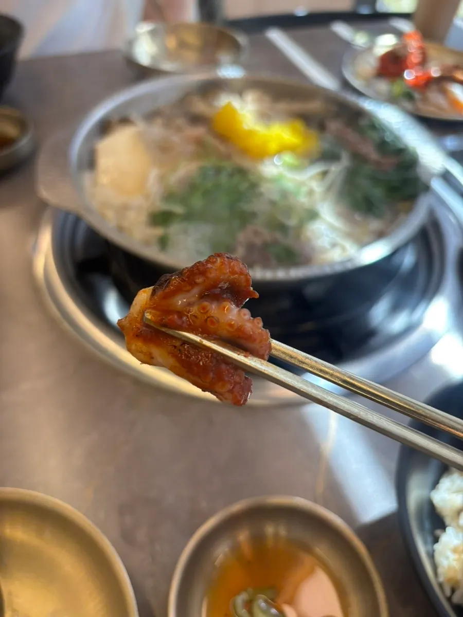 Spicy stir-fried jjukkumi served on the table
