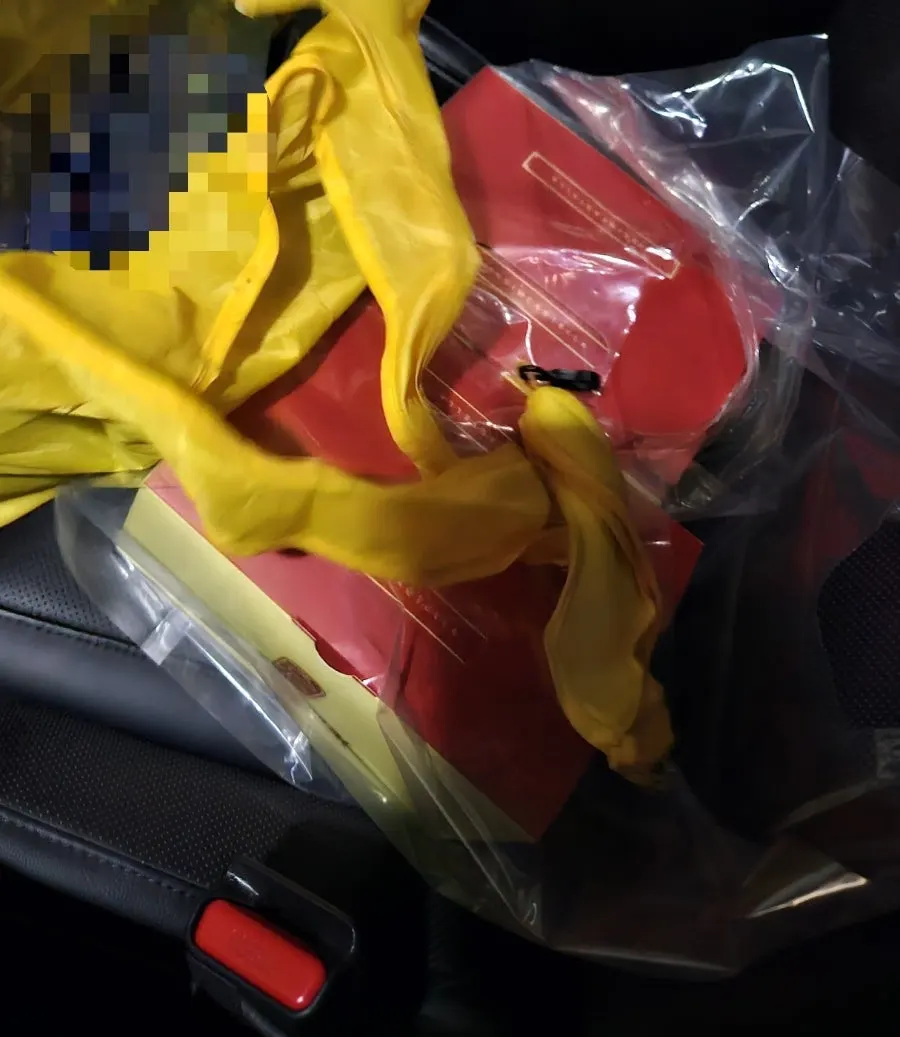 Heading home with the packed castella