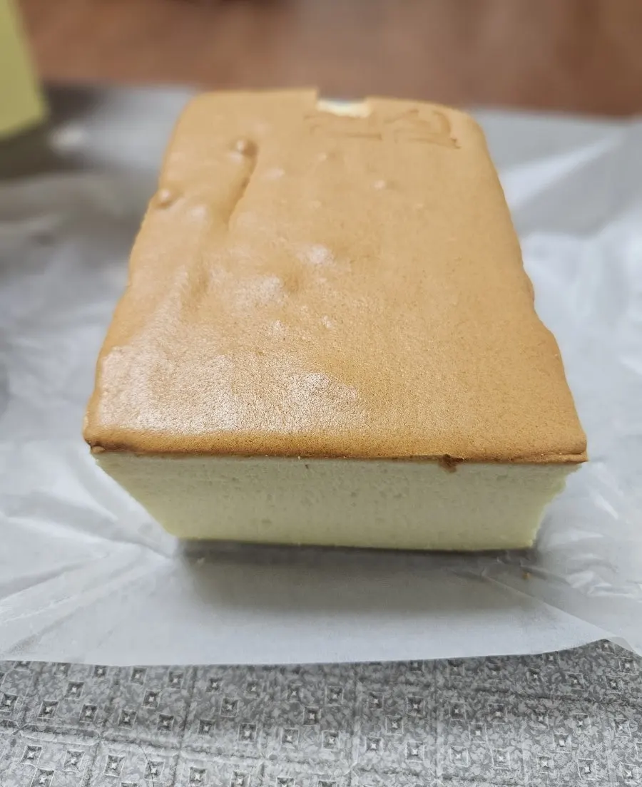 Cross-section of the castella showing plenty of egg