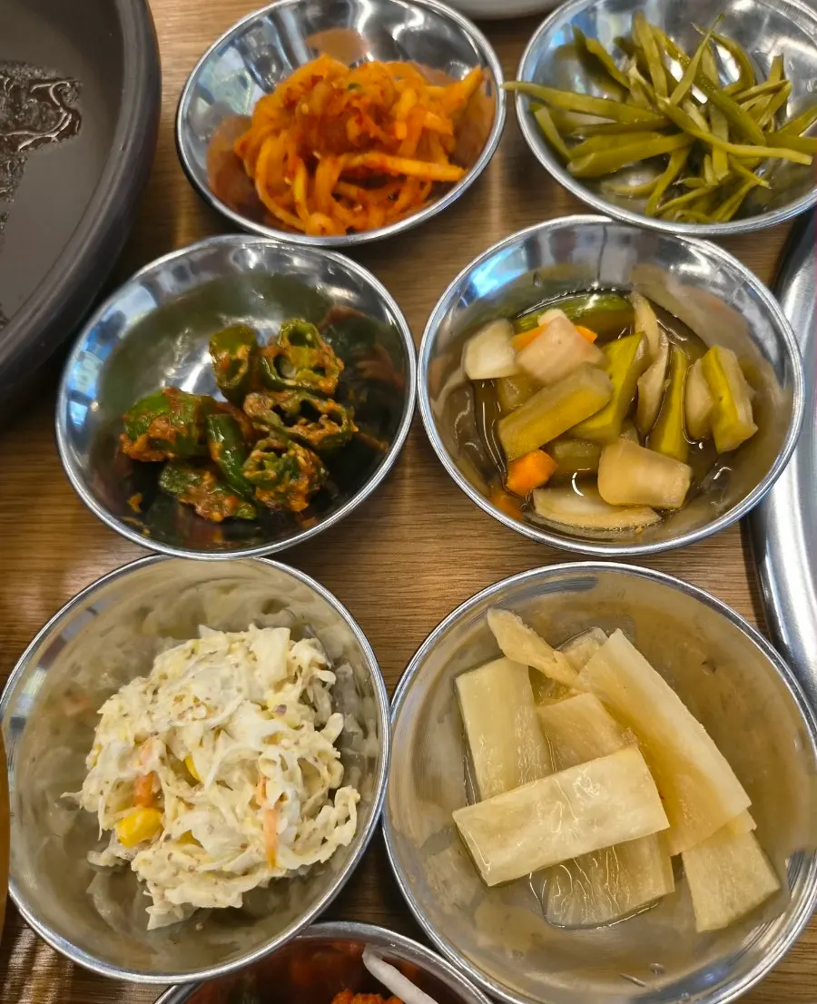 Kimchi pancake turning golden brown