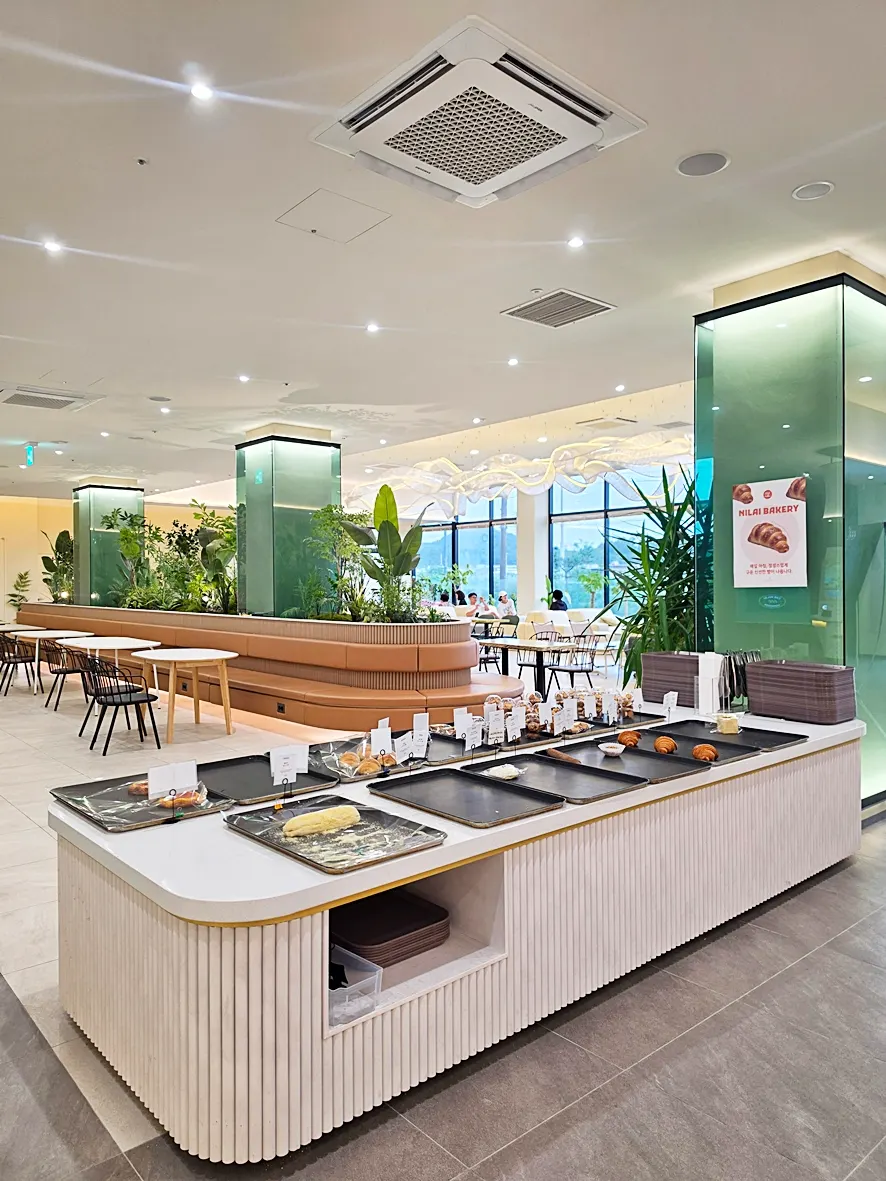 Long bakery display counter