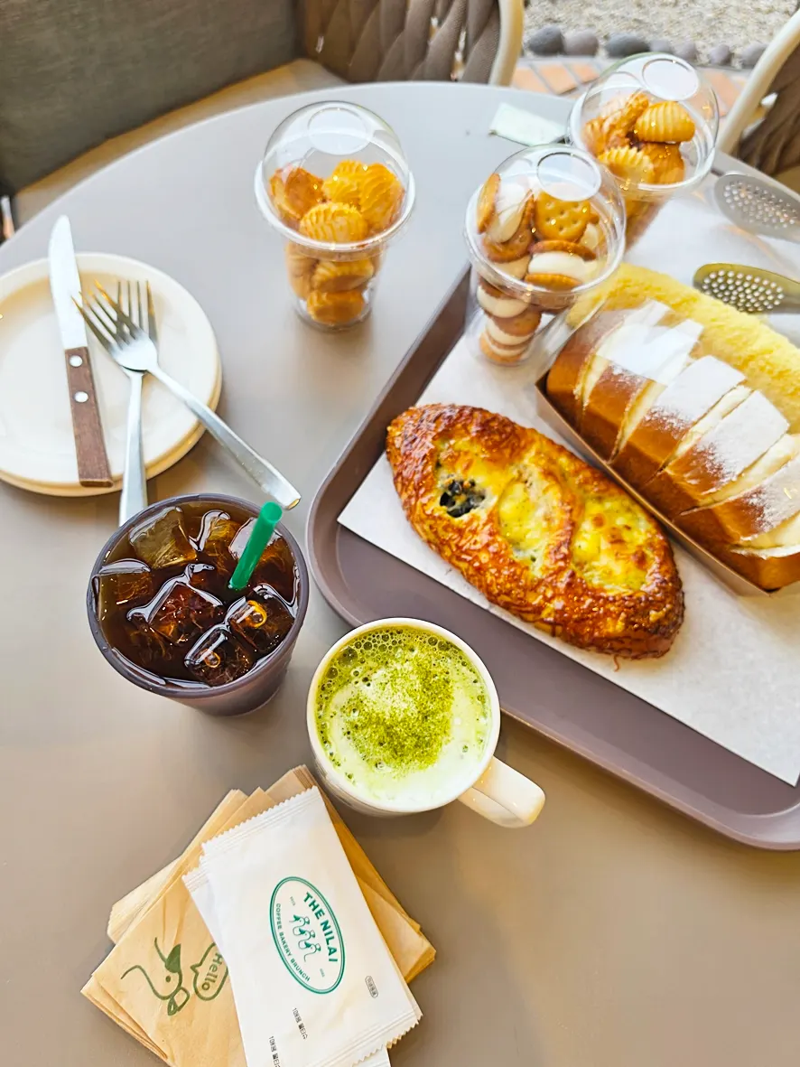 An assortment of breads gathered on a tray