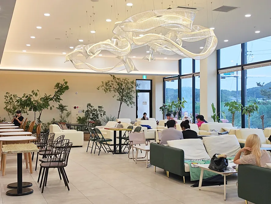 Café seating with a distinct mood in each area