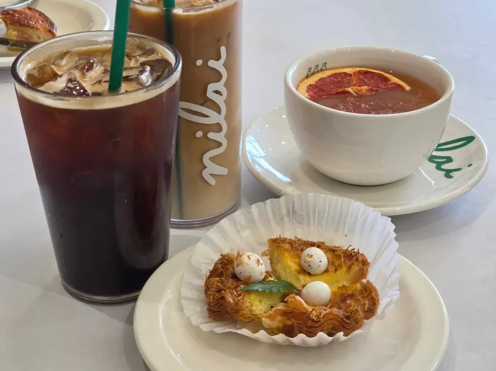Close-up of the cute-shaped choco-egg tart