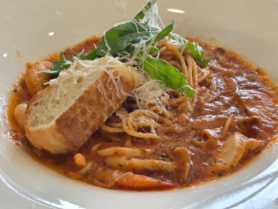A plate of 63 tomato pasta