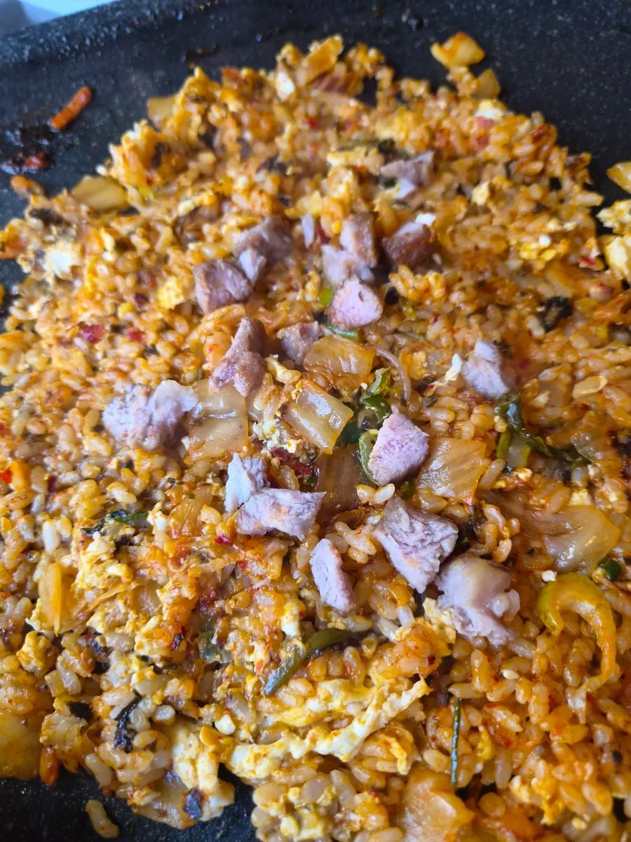 A spoonful of the fried rice