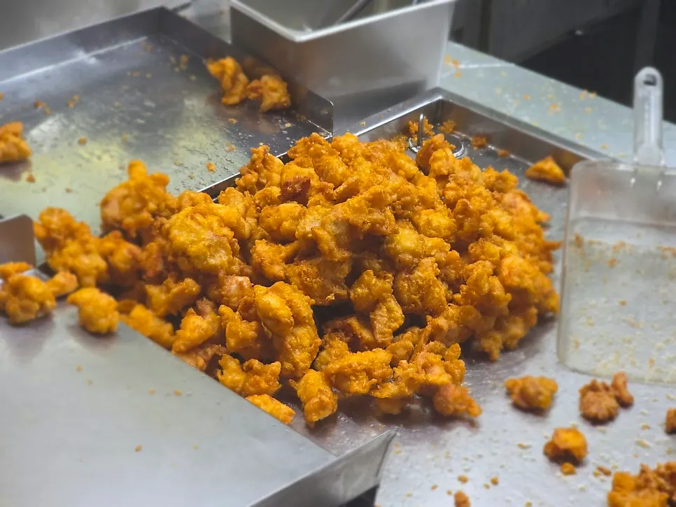 Extra-size dakgangjeong takeout piled high